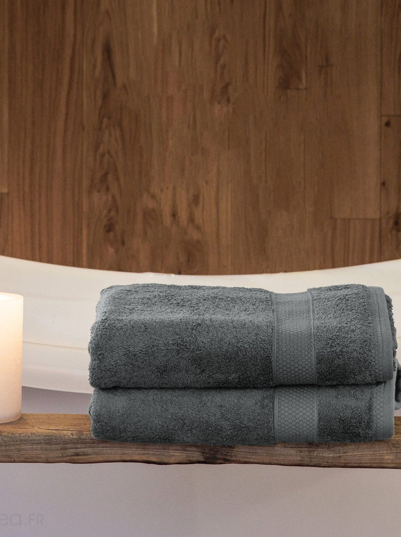 Drap de douche NAÏA gris anthracite - Kiabi