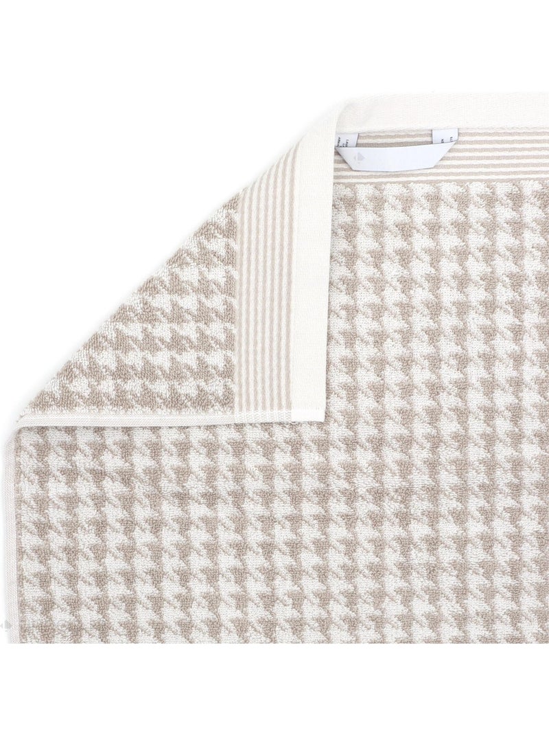 Drap de douche PIED-DE-POULE Beige - Kiabi