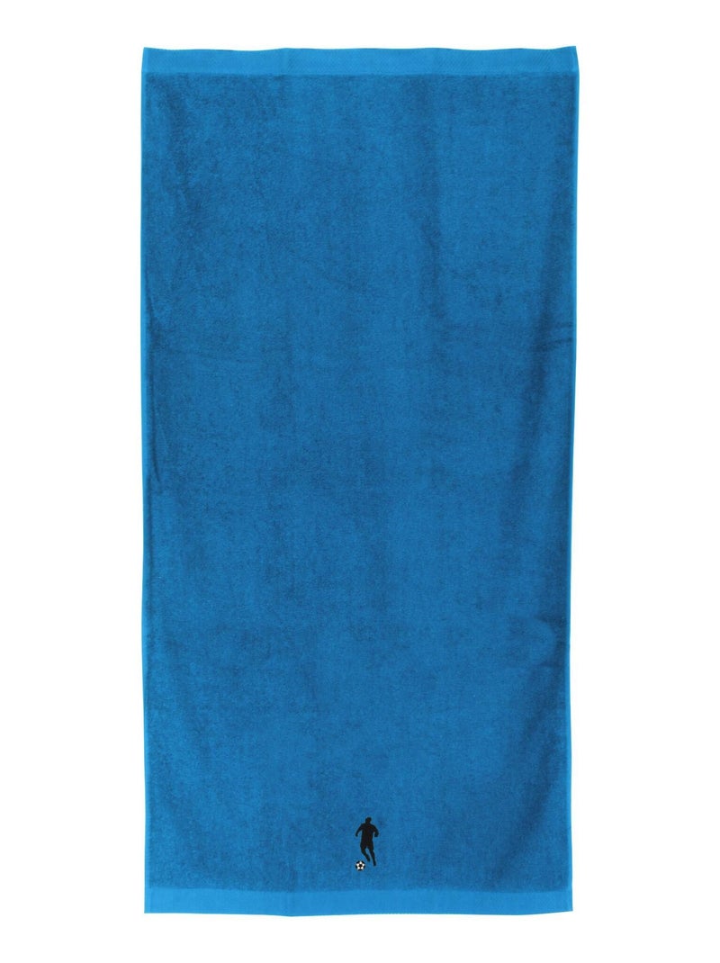 Drap de douche PURE FOOTBALL Bleu turquoise - Kiabi