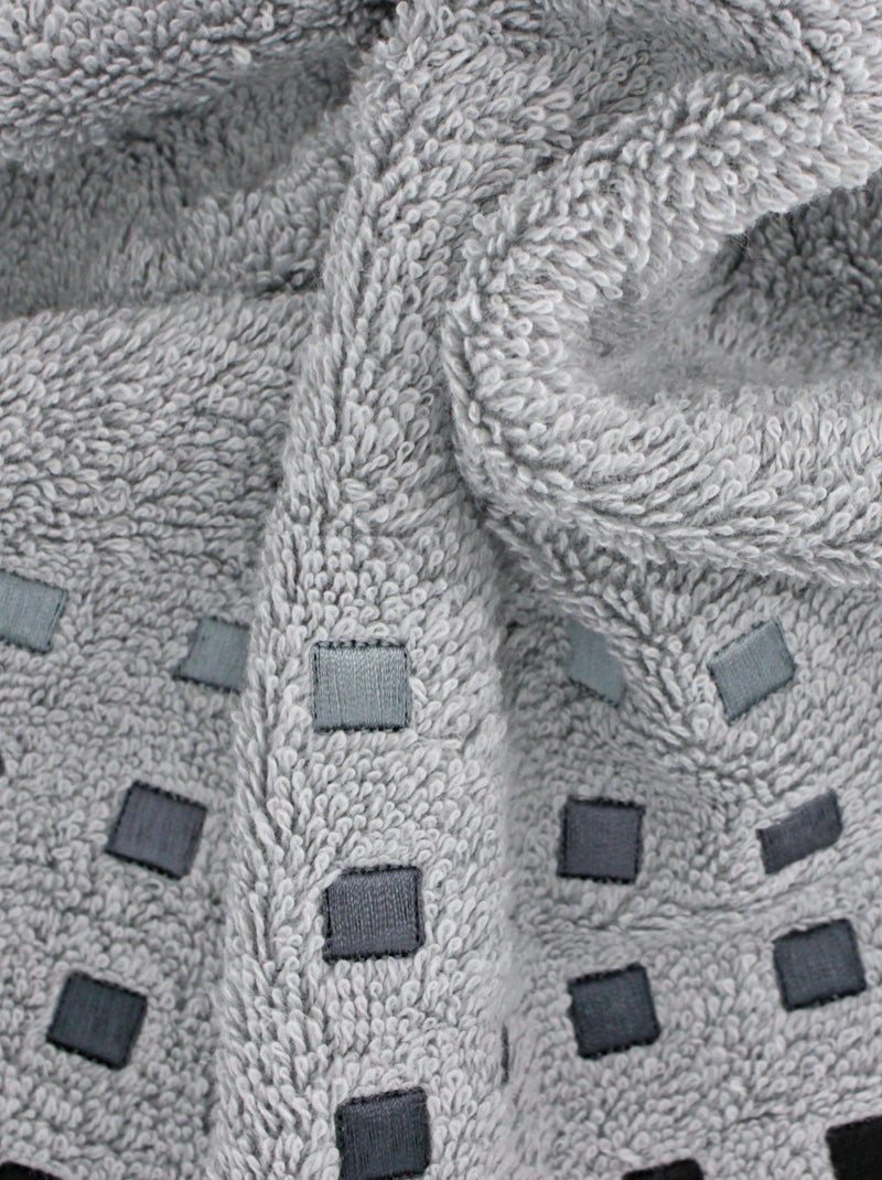 Drap de douche PURE SQUARES Argent - Kiabi
