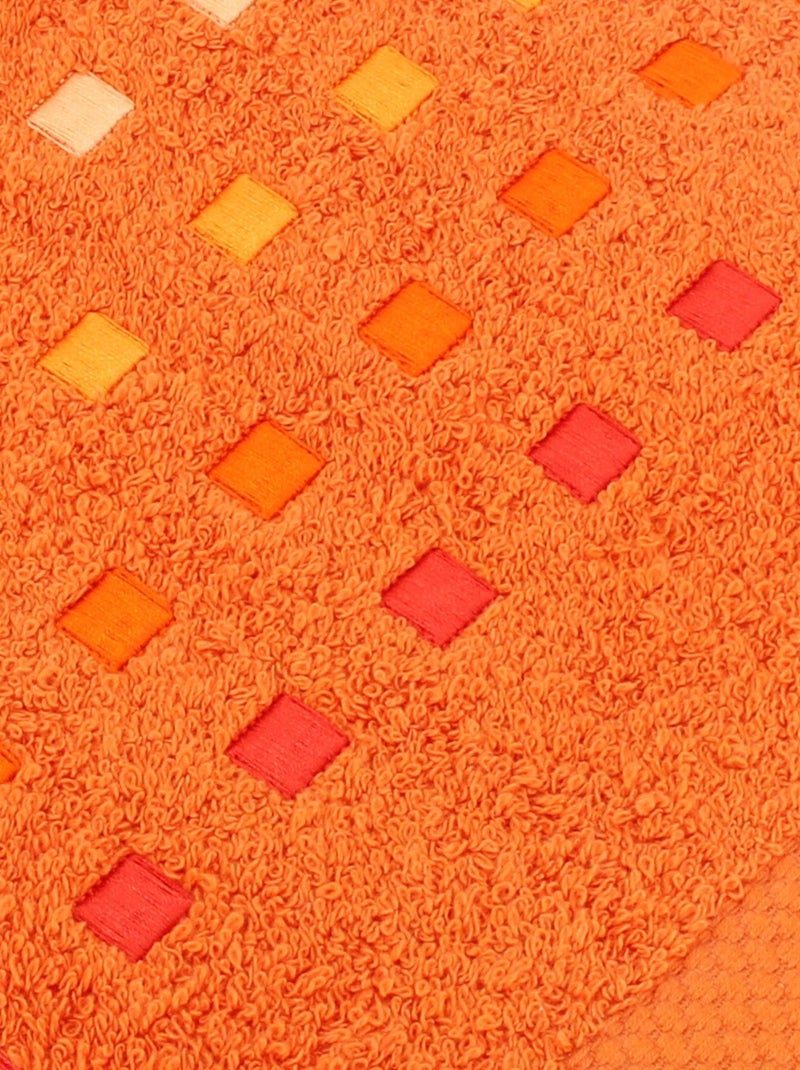 Drap de douche PURE SQUARES Orange mandarine - Kiabi