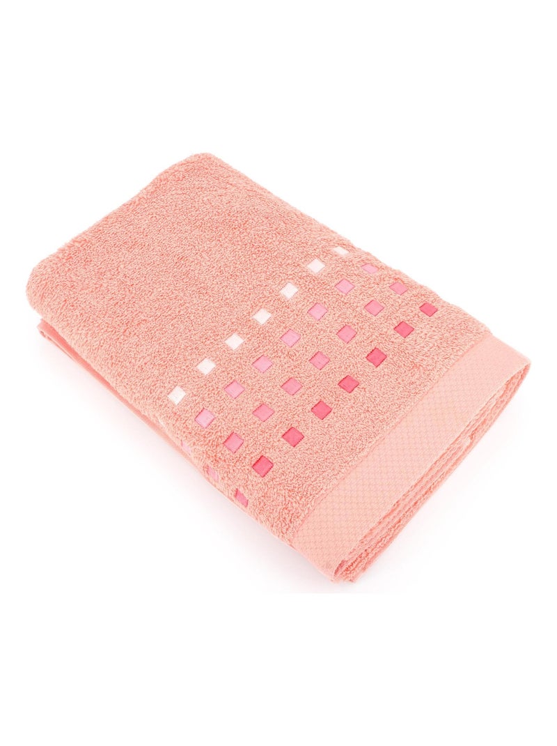 Drap de douche PURE SQUARES Saumon - Kiabi