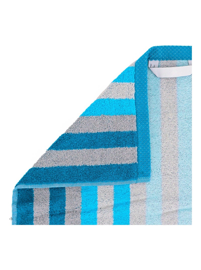 Drap de douche PURE STRIPES Bleu turquoise - Kiabi