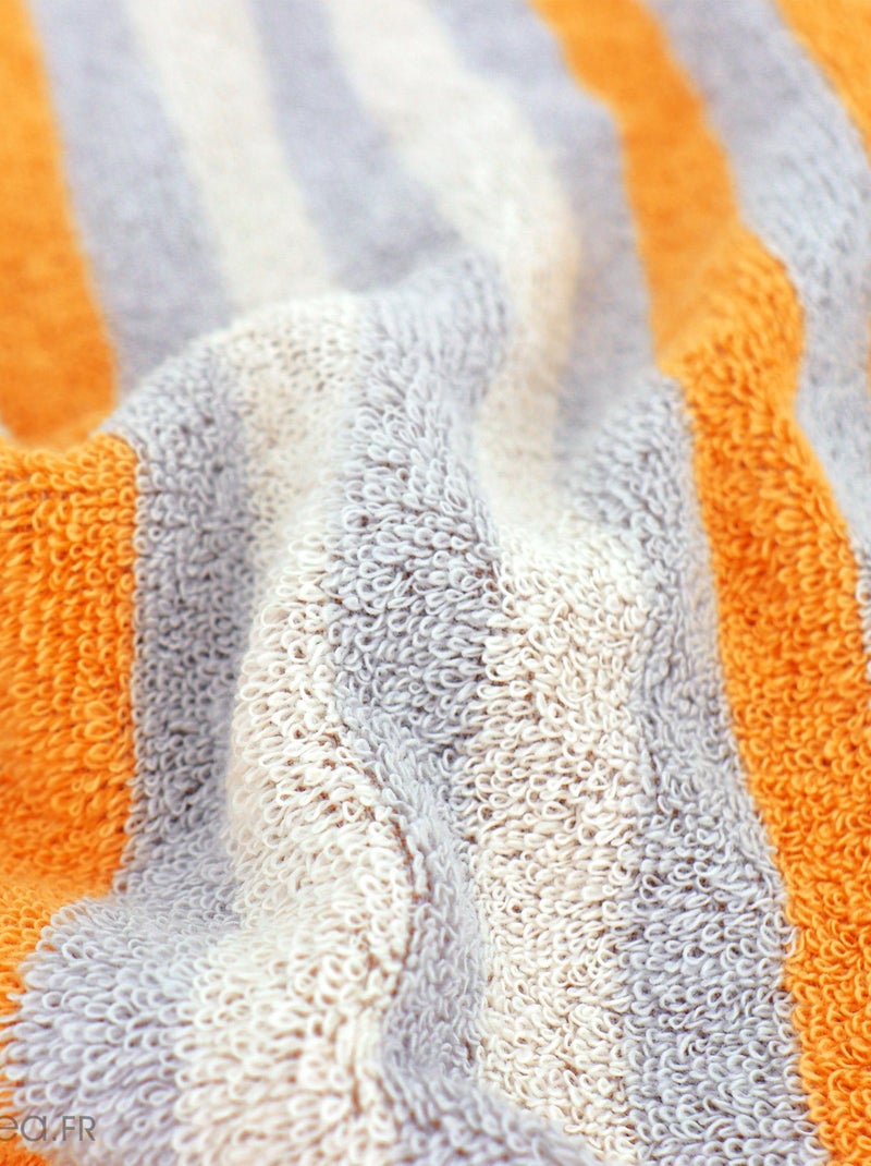 Drap de douche PURE STRIPES Orange mandarine - Kiabi