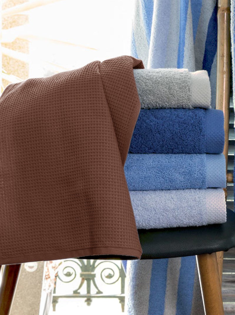 Drap de douche PURE WAFFLE nid d'abeille Marron - Kiabi