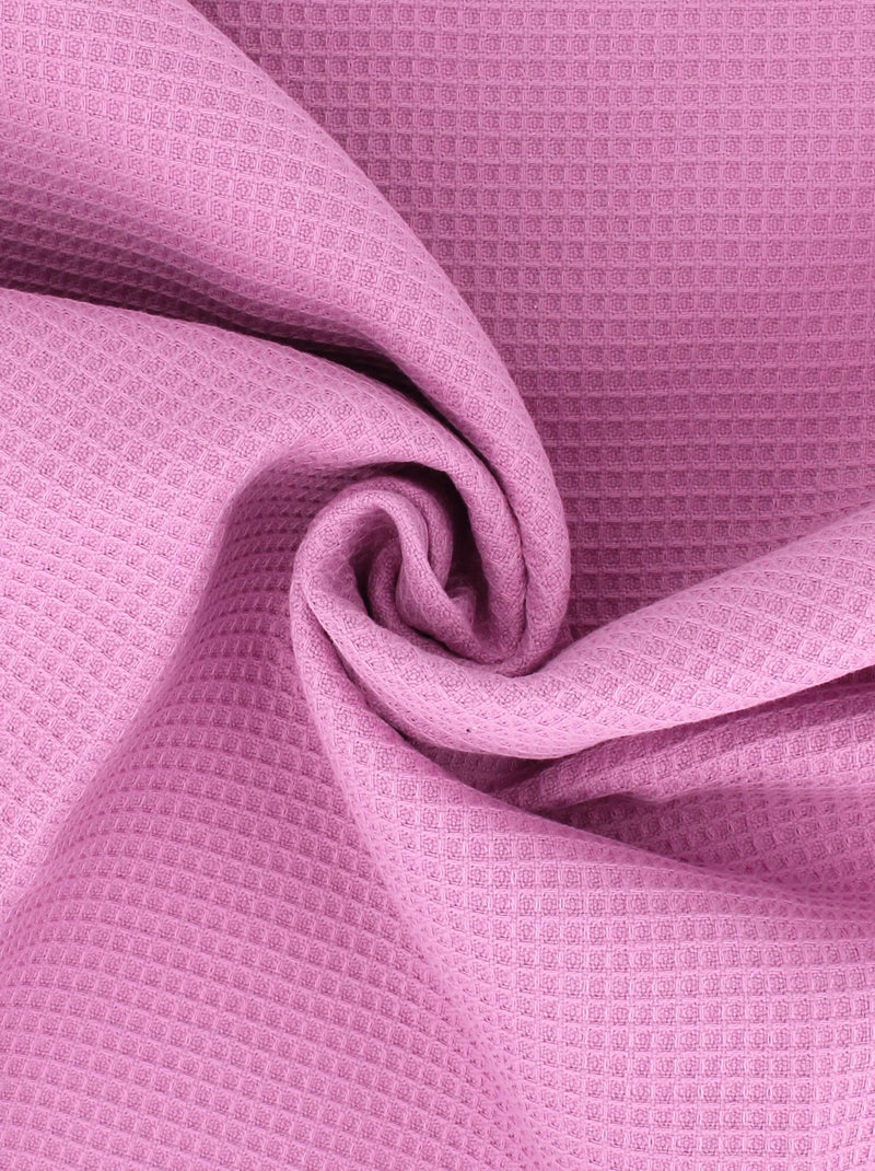 Drap de douche PURE WAFFLE nid d'abeille Rose parme - Kiabi