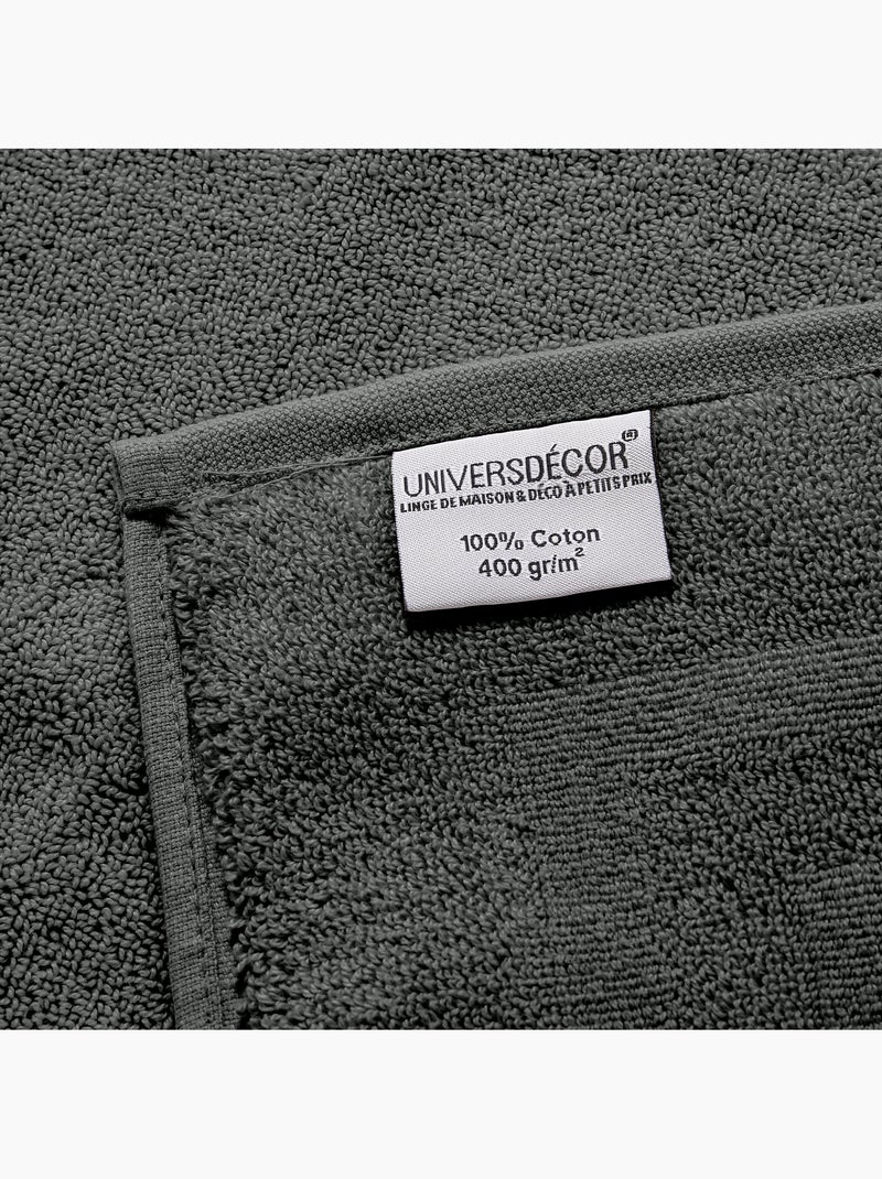 Drap de Douche Spa 100% Coton 400 gr/m² gris anthracite - Kiabi
