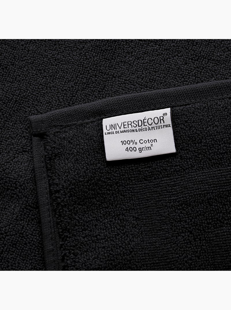 Drap de Douche Spa 100% Coton 400 gr/m² Noir - Kiabi