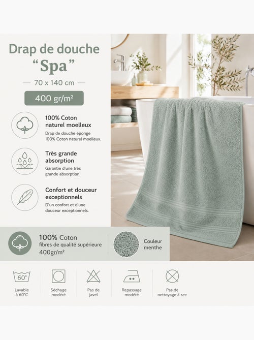 Drap de Douche Spa 100% Coton 400 gr/m² - Kiabi Drap de Douche Spa 100% Coton 400 gr/m² - Kiabi