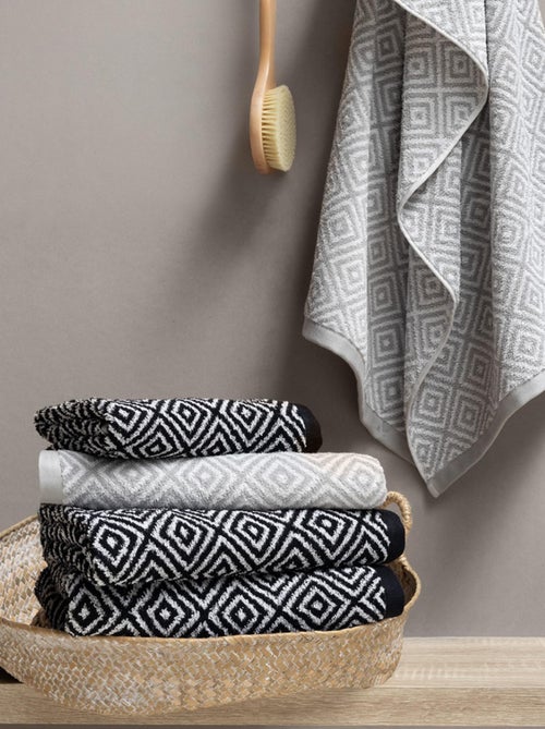 Drap de douche SYMETRIE coton Losanges - Kiabi