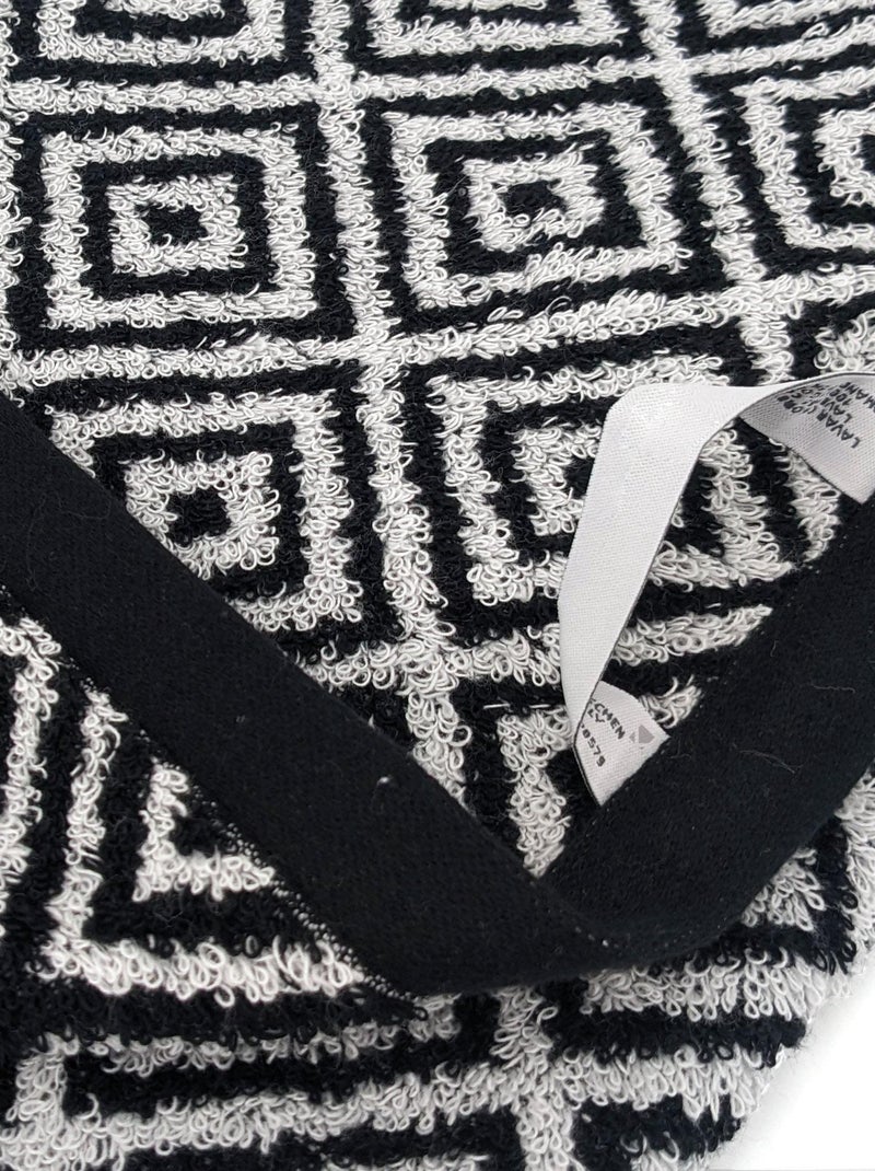 Drap de douche SYMETRIE coton Losanges Noir Noir - Kiabi