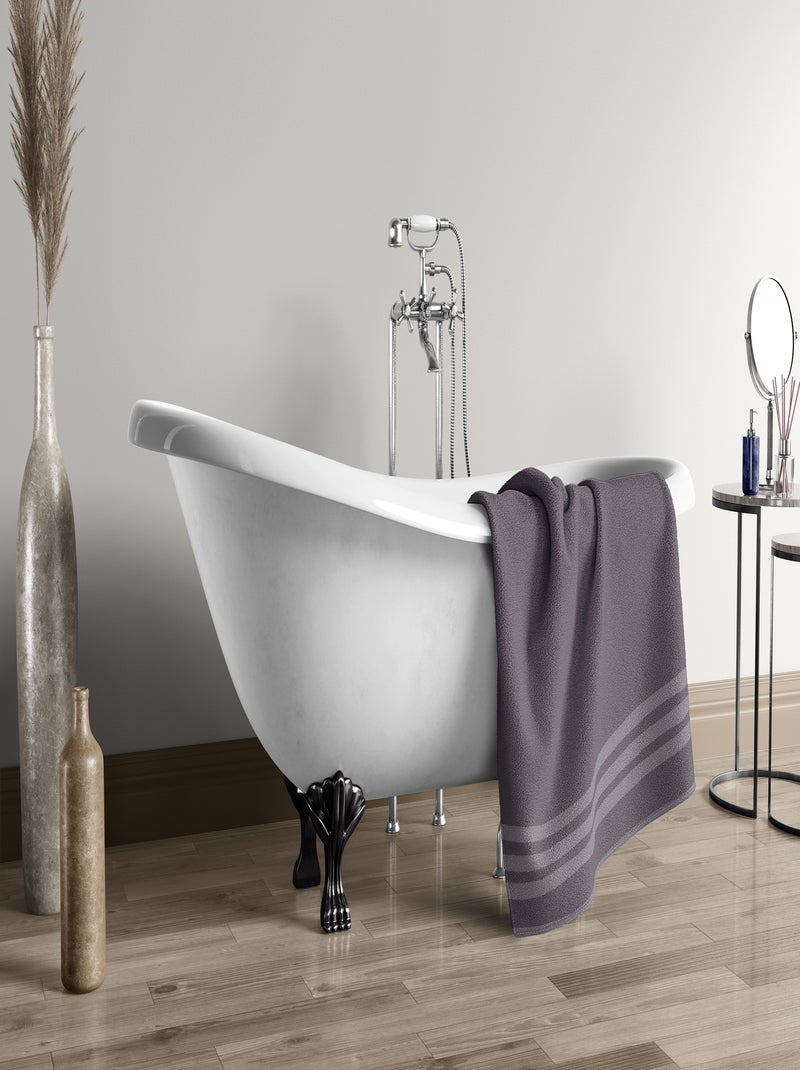 Drap de douche uni 100% coton - 500g/m² gris anthracite - Kiabi