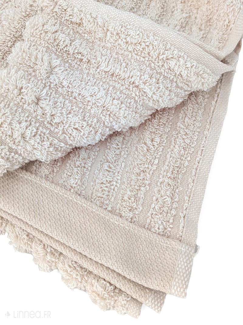Drap de douche uni coton SPECTRE Beige - Kiabi