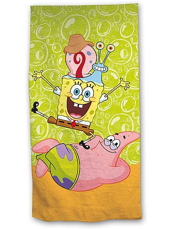 Drap de plage bob l'éponge nickelodeon 70x140 cm 100% coton