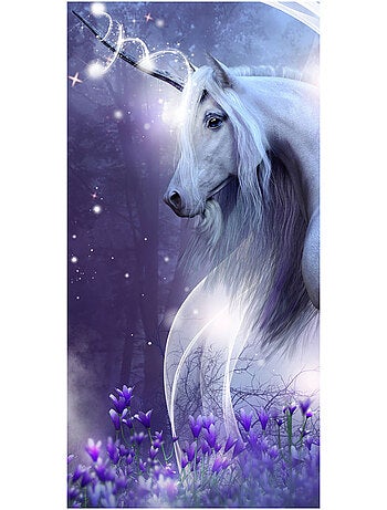 Drap de plage coton imprimé licorne La boutique des toons