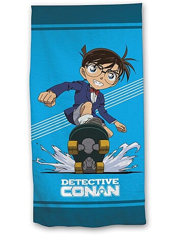 Drap de Plage Détective Conan 70x140 cm 100% Polyester | Conan Skateboard Bleu