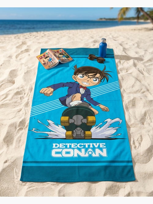 Drap de Plage Détective Conan 70x140 cm 100% Polyester | Conan Skateboard Bleu - Kiabi Drap de Plage Détective Conan 70x140 cm 100% Polyester | Conan Skateboard Bleu - Kiabi