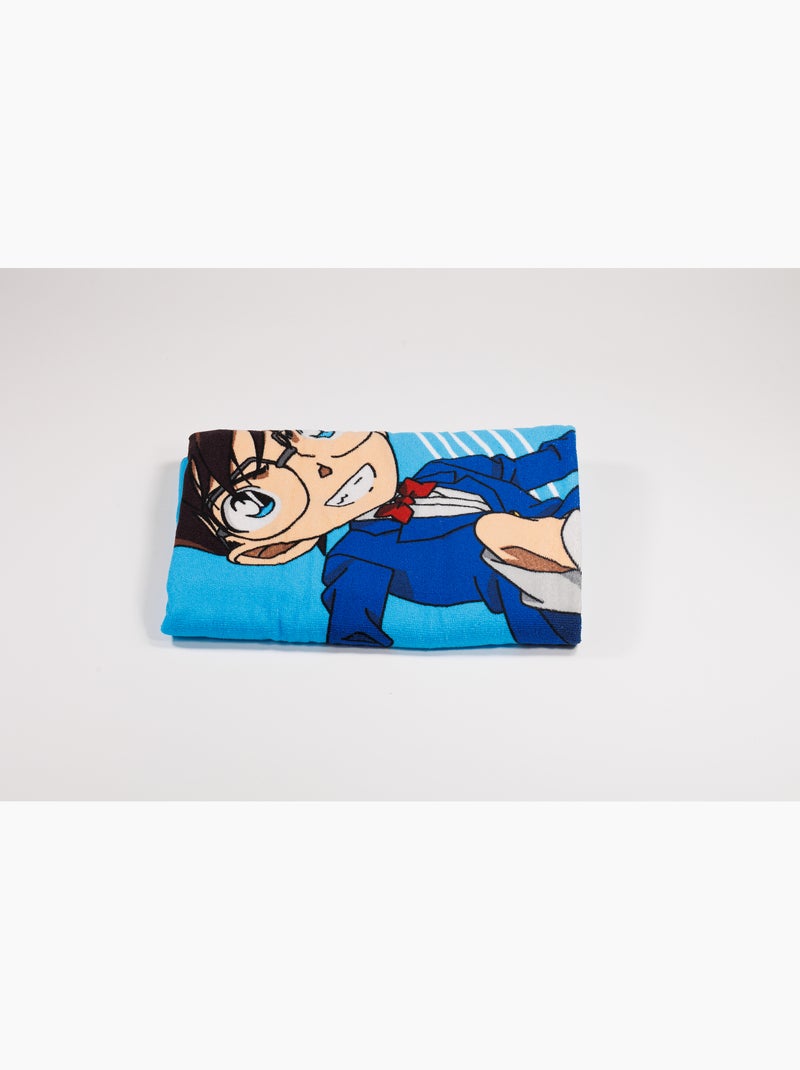 Drap de Plage Détective Conan 70x140 cm 100% Polyester | Conan Skateboard Bleu Noir Bleu - Kiabi