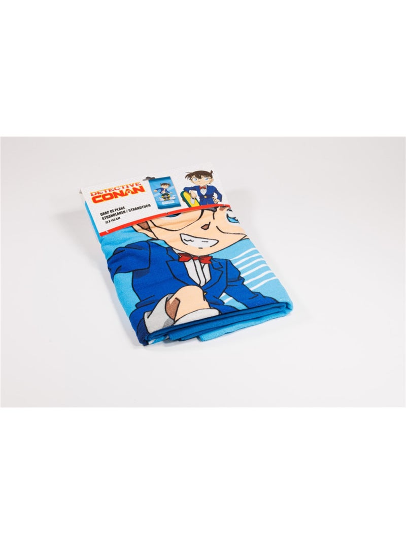 Drap de Plage Détective Conan 70x140 cm 100% Polyester | Conan Skateboard Bleu Noir Bleu - Kiabi