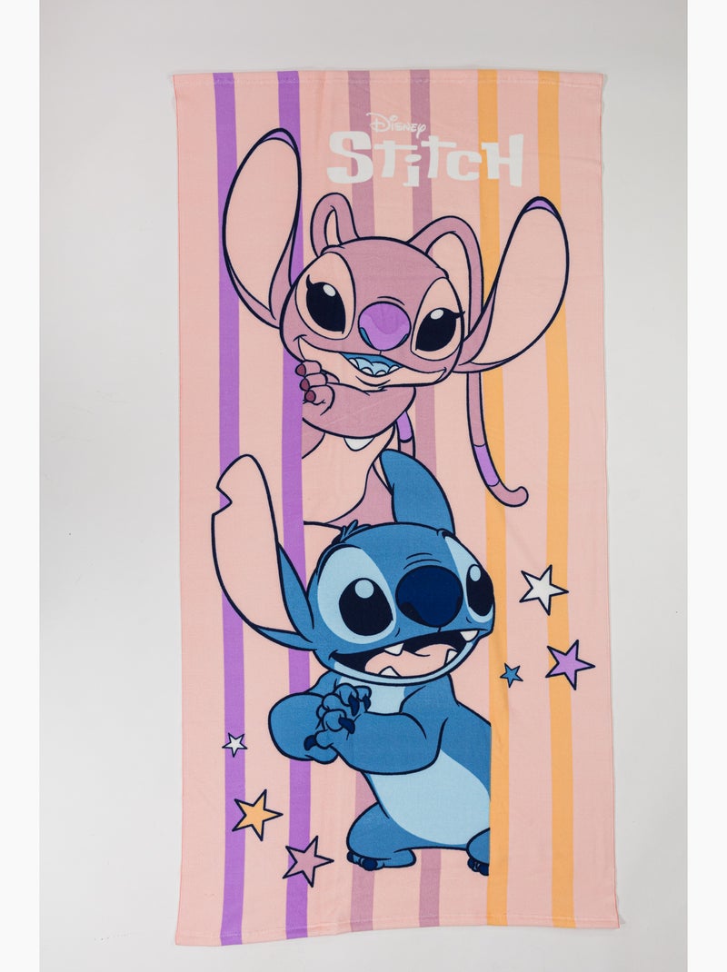 Drap de Plage Disney Stitch 70x140 cm 100% Polyester Beige - Kiabi