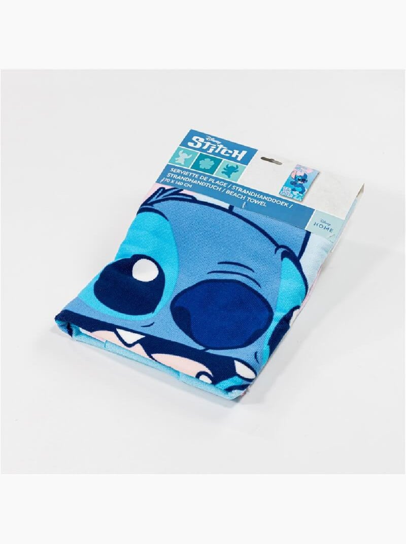 Drap de Plage Disney Stitch 70x140 cm 100% Polyester Bleu ciel/Gris/Blanc perle/Transparent - Kiabi