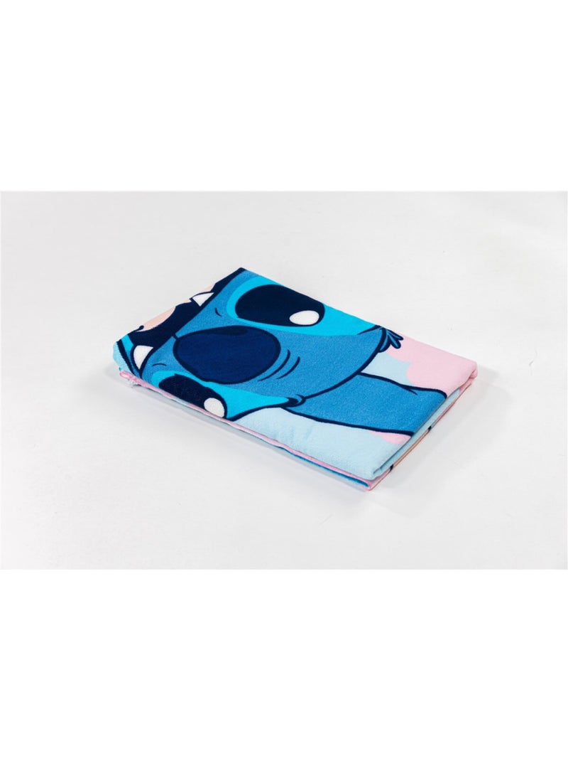 Drap de Plage Disney Stitch 70x140 cm 100% Polyester Bleu ciel/Gris/Blanc perle/Transparent - Kiabi