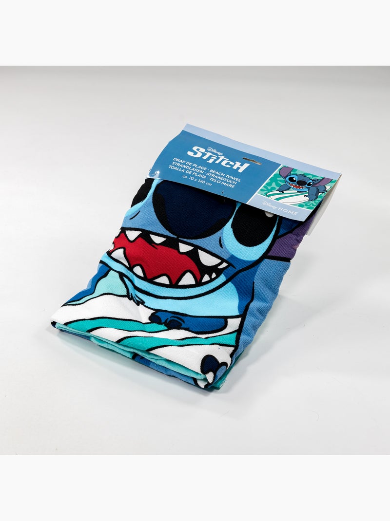 Drap de Plage Disney Stitch 70x140 cm 100% Polyester Bleu turquoise - Kiabi