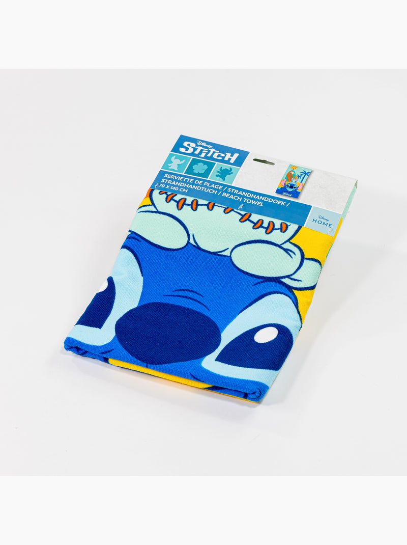 Drap de Plage Disney Stitch 70x140 cm 100% Polyester | Stitch & Scrump Surf Bleu Turquoise Hawaï Beige/Vert/Bleu - Kiabi