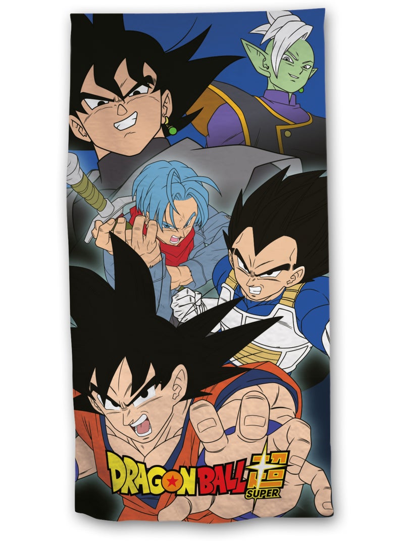 Drap de Plage Dragon Ball Super 70x140 cm 100% Polyester Noir Bleu - Kiabi