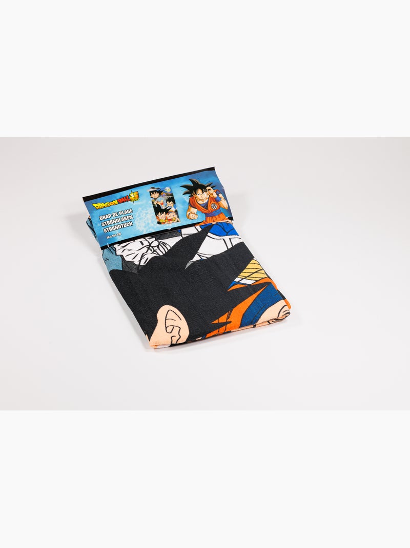 Drap de Plage Dragon Ball Super 70x140 cm 100% Polyester Noir Bleu - Kiabi