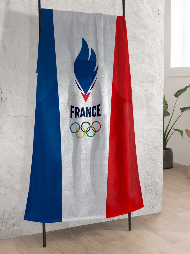 Drap de plage en velours Bleu/blanc/rouge - Kiabi