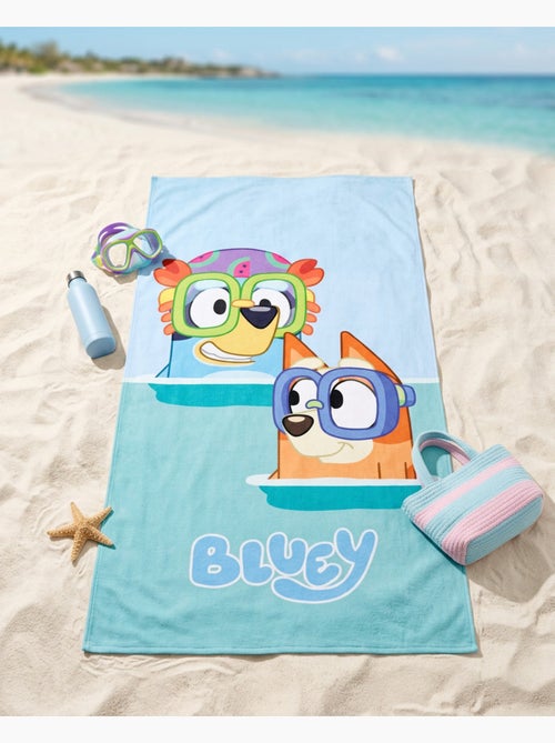 Drap de Plage Enfant Bluey 70x140 cm 100% Coton - Kiabi