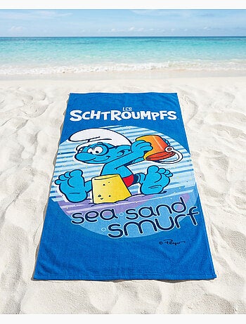 Drap de Plage Enfant Les Schtroumpfs 70x140 cm 100% Polyester
