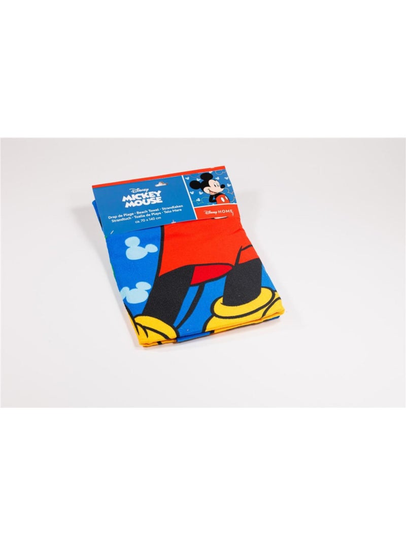 Drap de Plage Enfant Mickey Mouse Disney 70x140 cm 100% Coton Bleu ciel/Gris/Blanc perle/Transparent - Kiabi