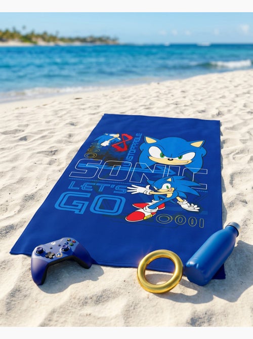 Drap de Plage Enfant Sonic the Hedgehog 70x140 cm 100% Polyester - Kiabi