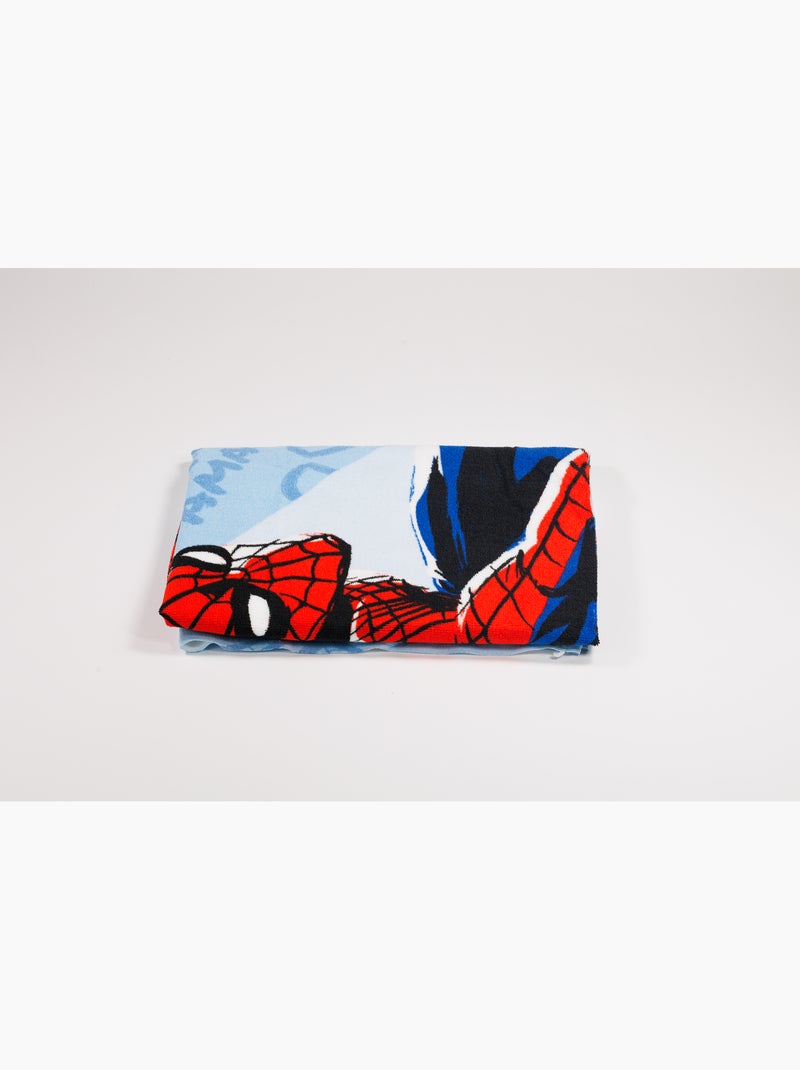 Drap de Plage Enfant Spider-Man Marvel 70x140 cm 100% Polyester Noir Bleu Bleu - Kiabi