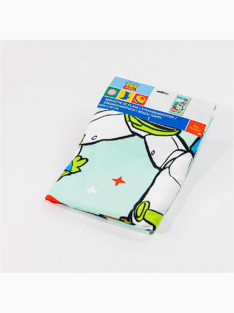 Drap de Plage Enfant Toy Story Disney Pixar 70x140 cm 100% Polyester Noir Beige Bleu - Kiabi