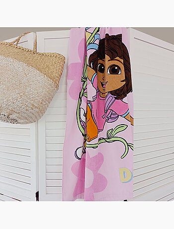 Drap de plage et de bain imprimé 100% coton, DORA FLOWER
