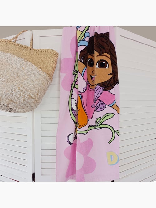 Drap de plage et de bain imprimé 100% coton, DORA FLOWER - Kiabi Drap de plage et de bain imprimé 100% coton, DORA FLOWER - Kiabi
