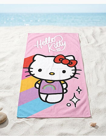 Drap de Plage Fille Hello Kitty Sanrio 70x140 cm 100% Polyester