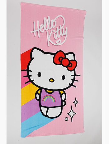 Drap de Plage Fille Hello Kitty Sanrio 70x140 cm 100% Polyester