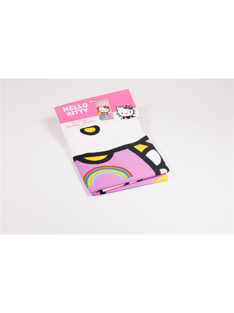 Drap de Plage Fille Hello Kitty Sanrio 70x140 cm 100% Polyester Beige/Rose - Kiabi
