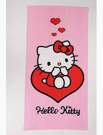 Drap de Plage Fille Hello Kitty Sanrio 70x140 cm 100% Polyester
