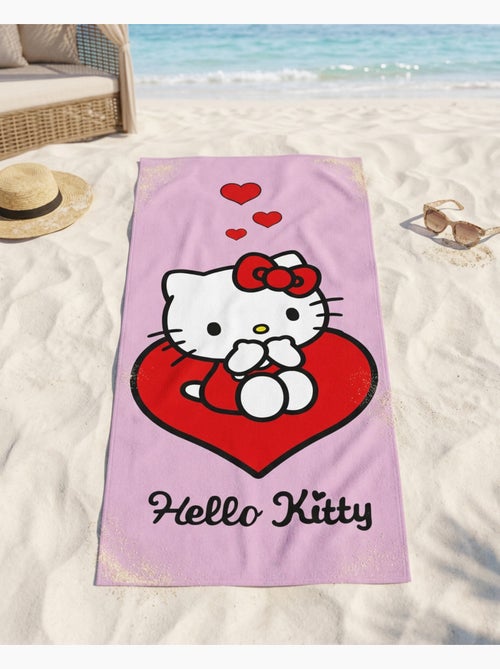 Drap de Plage Fille Hello Kitty Sanrio 70x140 cm 100% Polyester - Kiabi Drap de Plage Fille Hello Kitty Sanrio 70x140 cm 100% Polyester - Kiabi