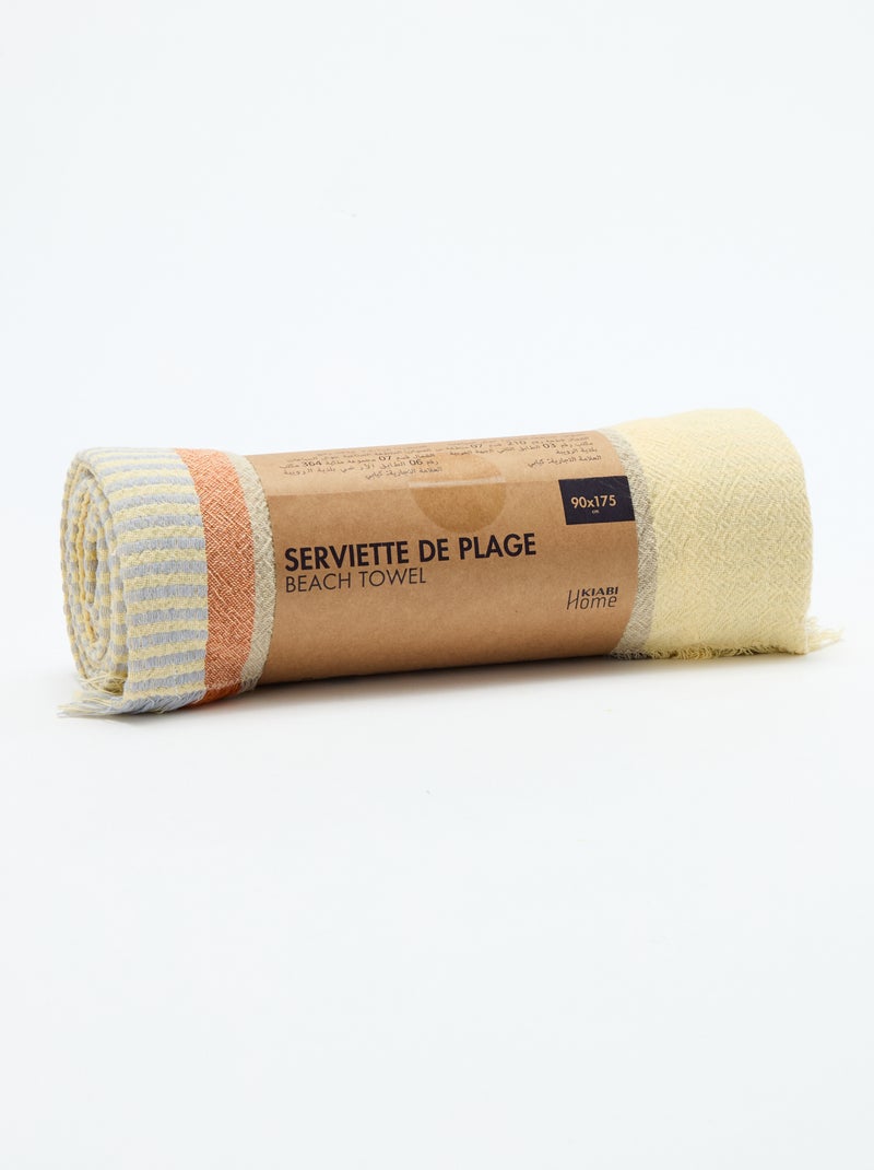 Drap de plage Fouta Beige - Kiabi