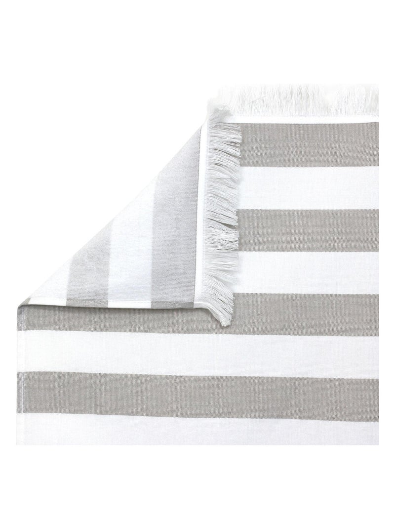 Drap de plage Fouta coton 290 g/m² Rayures Beige - Kiabi