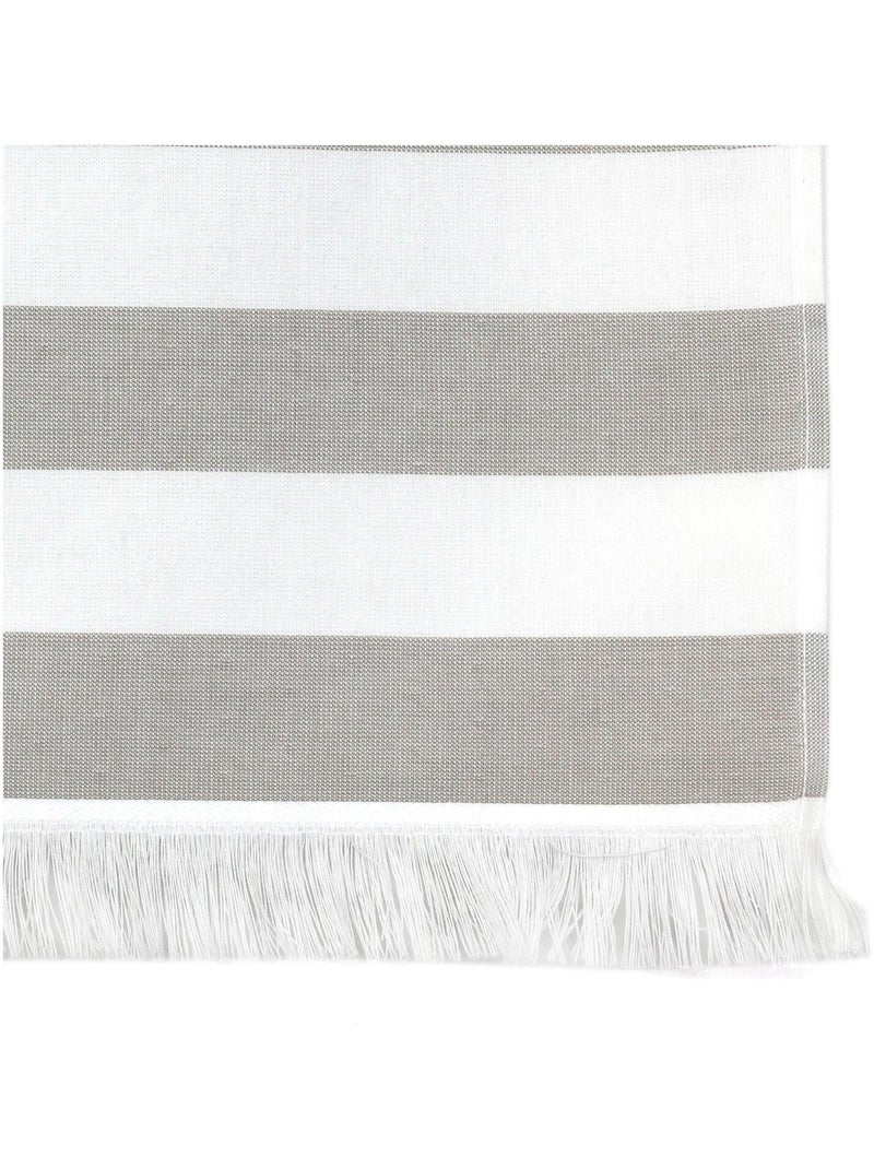 Drap de plage Fouta coton 290 g/m² Rayures Beige - Kiabi