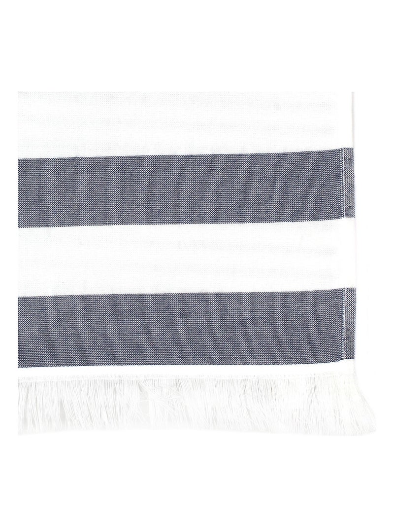 Drap de plage Fouta coton 290 g/m² Rayures Bleu - Kiabi