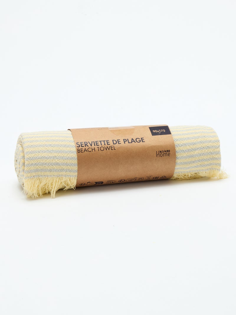 Drap de plage Fouta Jaune - Kiabi