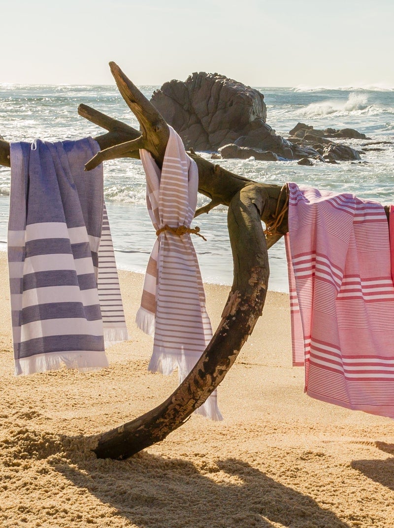Drap de plage Fouta Rayures Bleu - Kiabi